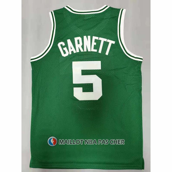 Maillot Boston Celtics Kevin Garnett NO 5 Hardwood Classics Throwback Vert